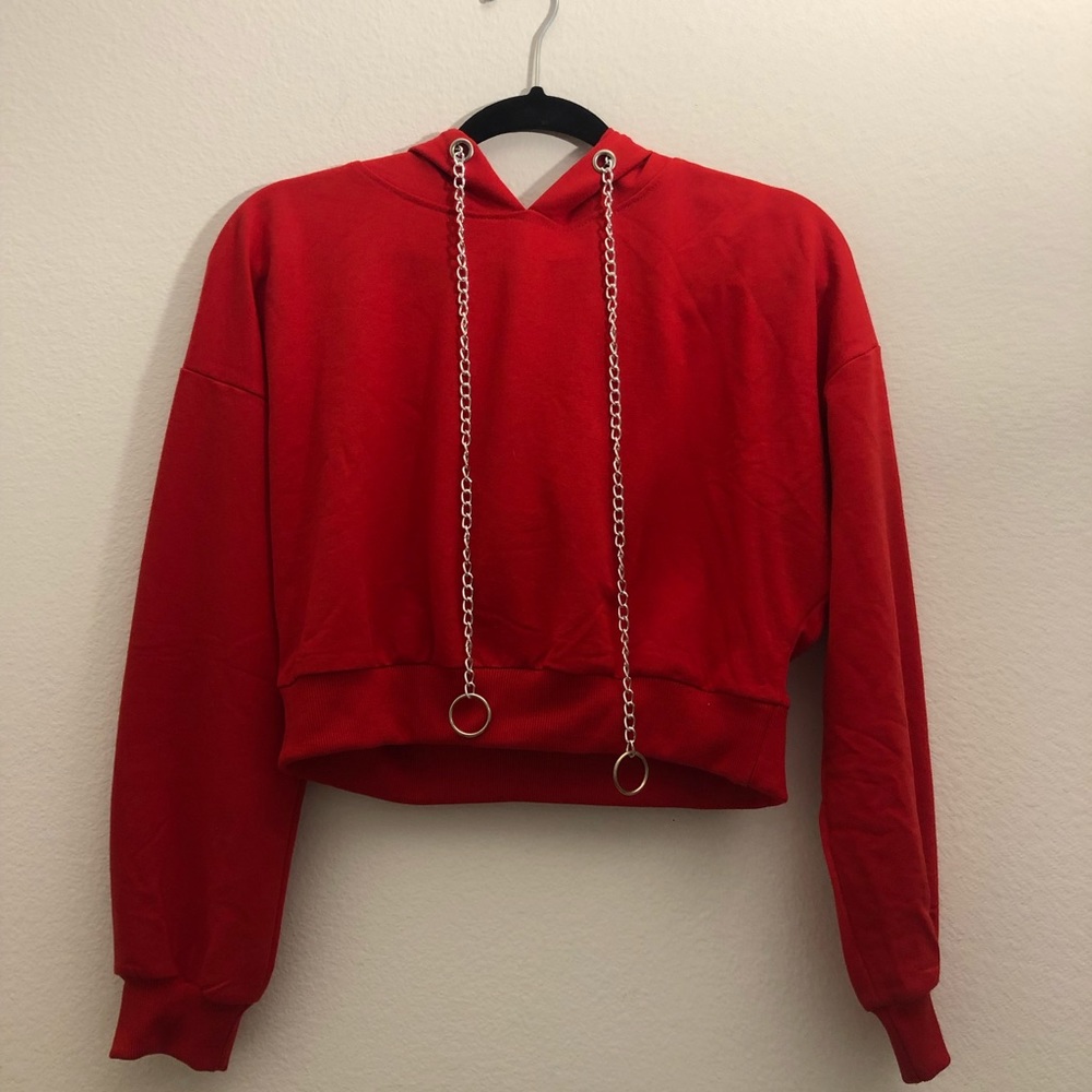Crop red hoodie